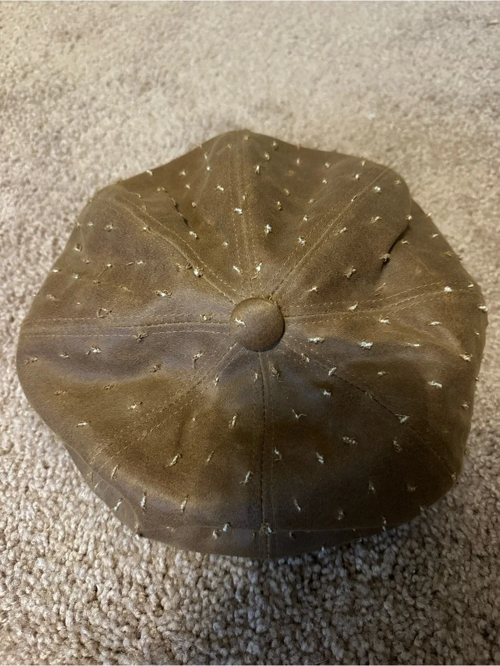 Brown Studded Newsboy Cap